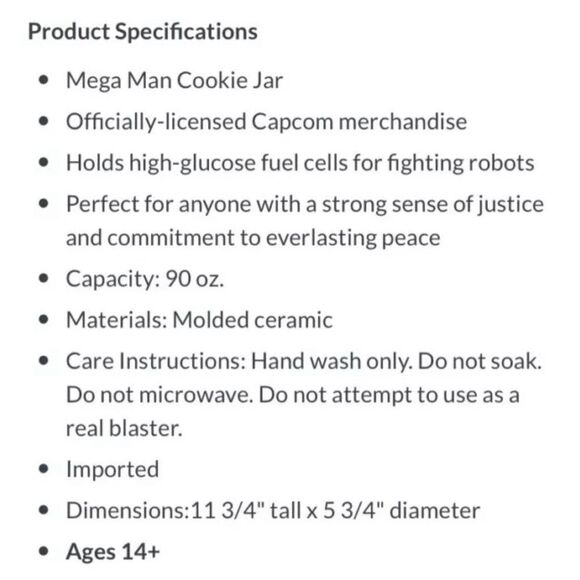 CAPCOM Mega Man Cookie Jar Ceramic Container 90oz NEW in Box - Picture 2 of 5